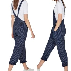 G Star Raw Utlity Zip Overalls Straight Leg Relax Denim Sz SM Conductor Striped